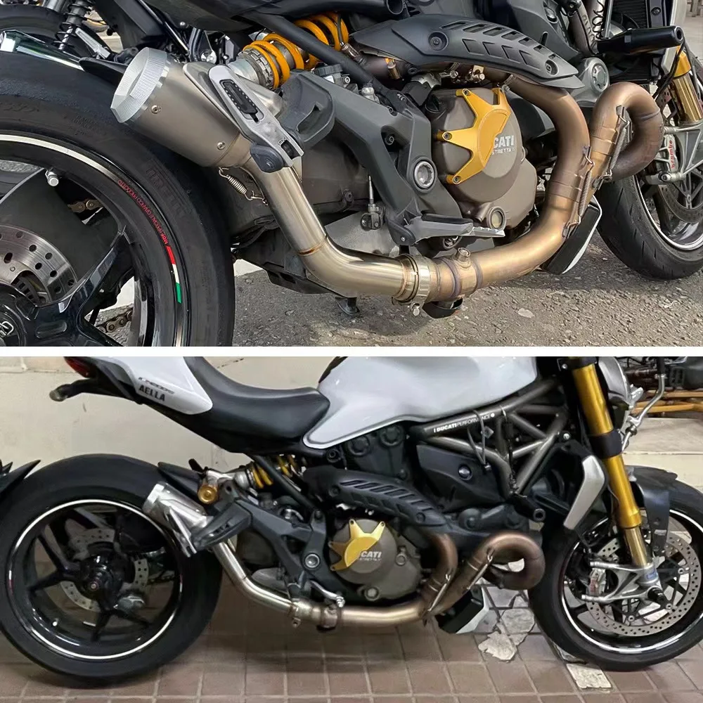 Rafesno Motorcycle exhaust pipe for Ducati 821 1200 1200S modified AR exhaust pipe carbon fiber tail exhaust