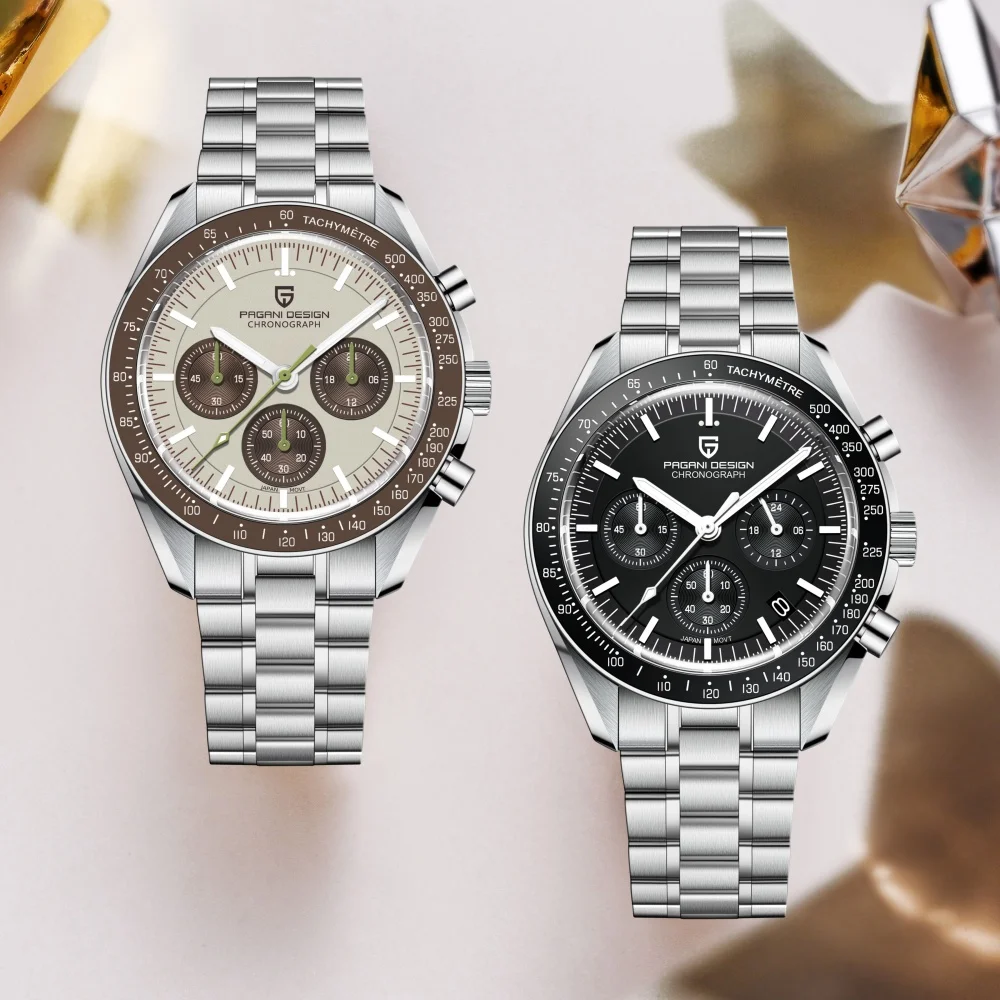 

PAGANI DESIGN 500 Speedometer circle Sport Chronograph 316L All Steel Luminous Man watch AR Sapphire Japan Movt Luxury Men watch