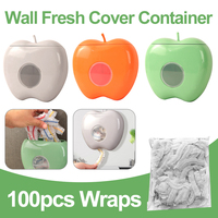 Wall-mounted Plastic Wrap Storage Container Dustproof Plastic Wrap Holder Case Punch Free Large Capacity for Kitchen Organizer