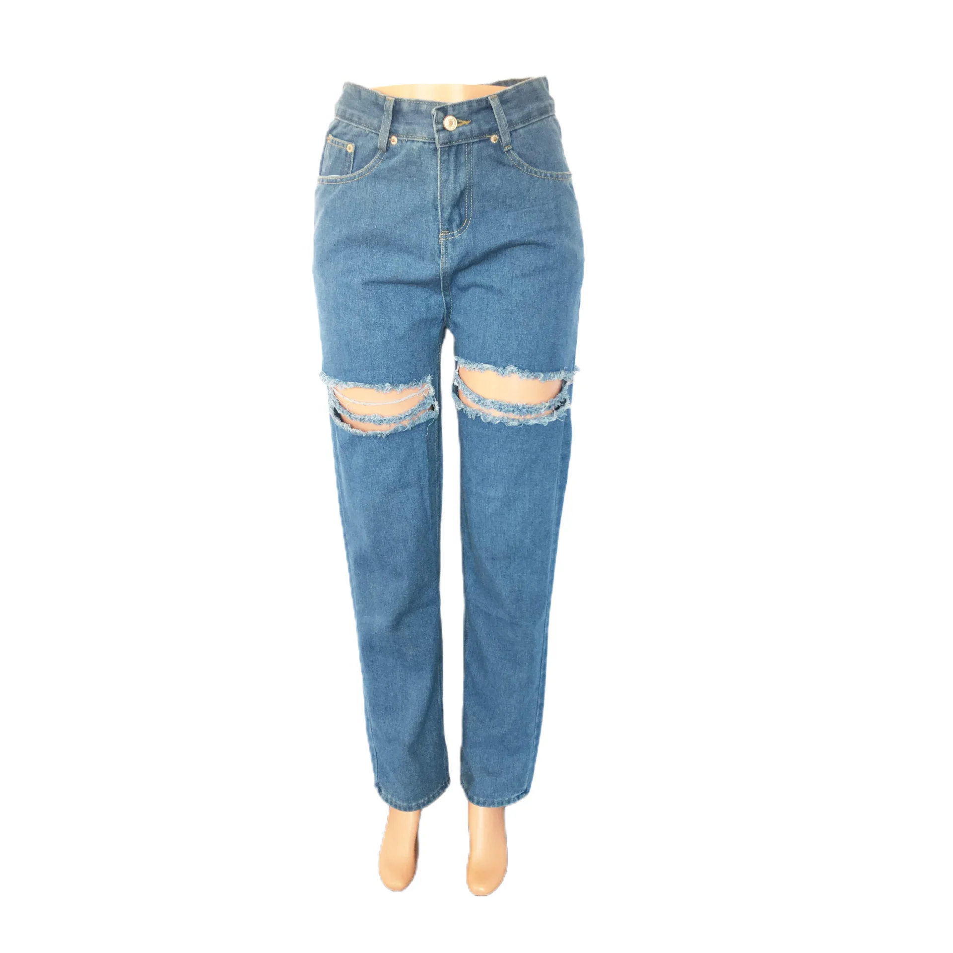 Imagem -03 - Calça Jeans Feminina de Cintura Alta Calça Oca Lápis Rasgado Roupas de Streetwear Calças de Inverno Y2k 2023