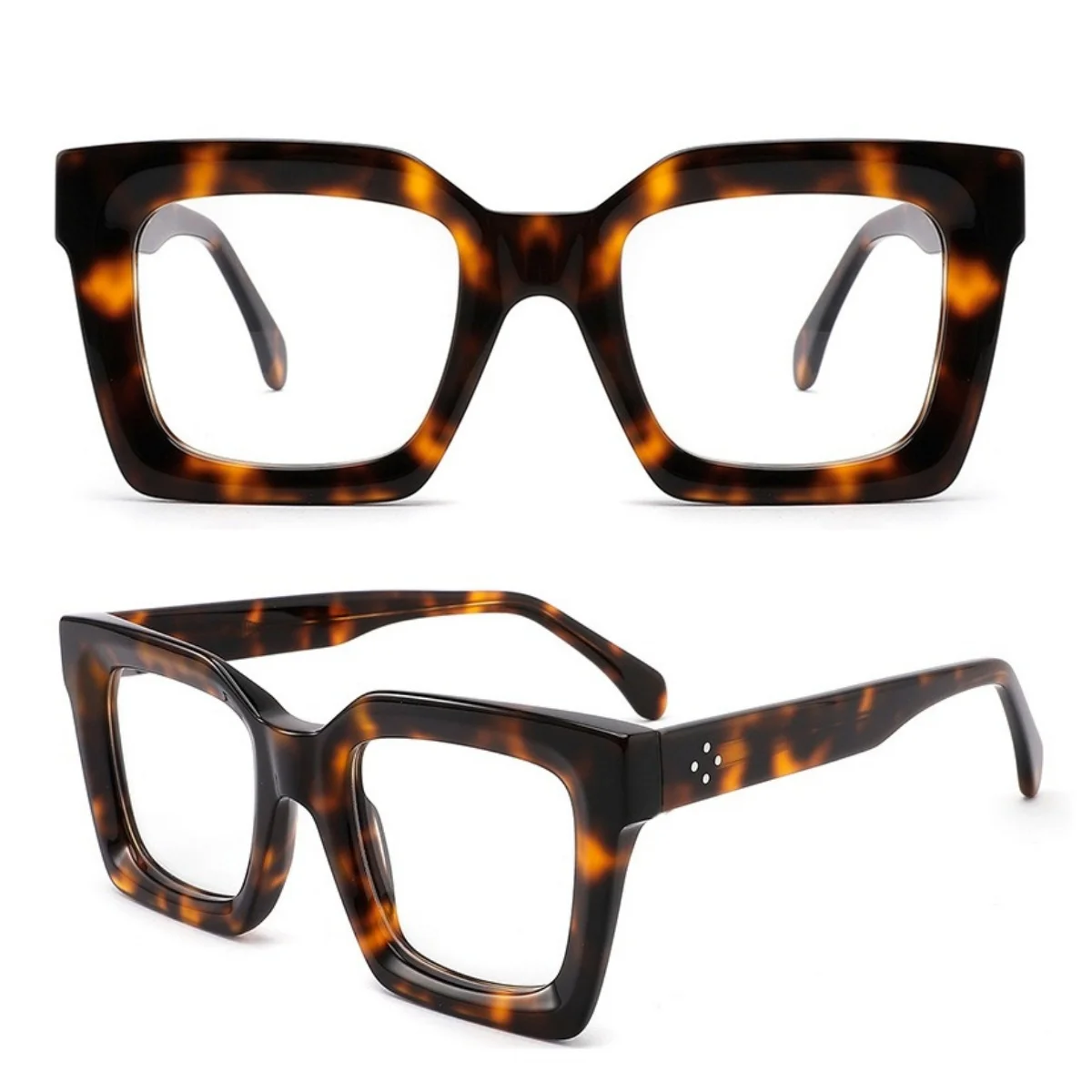 

Handmade Acetate Thick Frame Square Men Retro Myopia Glasses Women Reading Glasses Anti Blue Light Prescription Eyeglasses