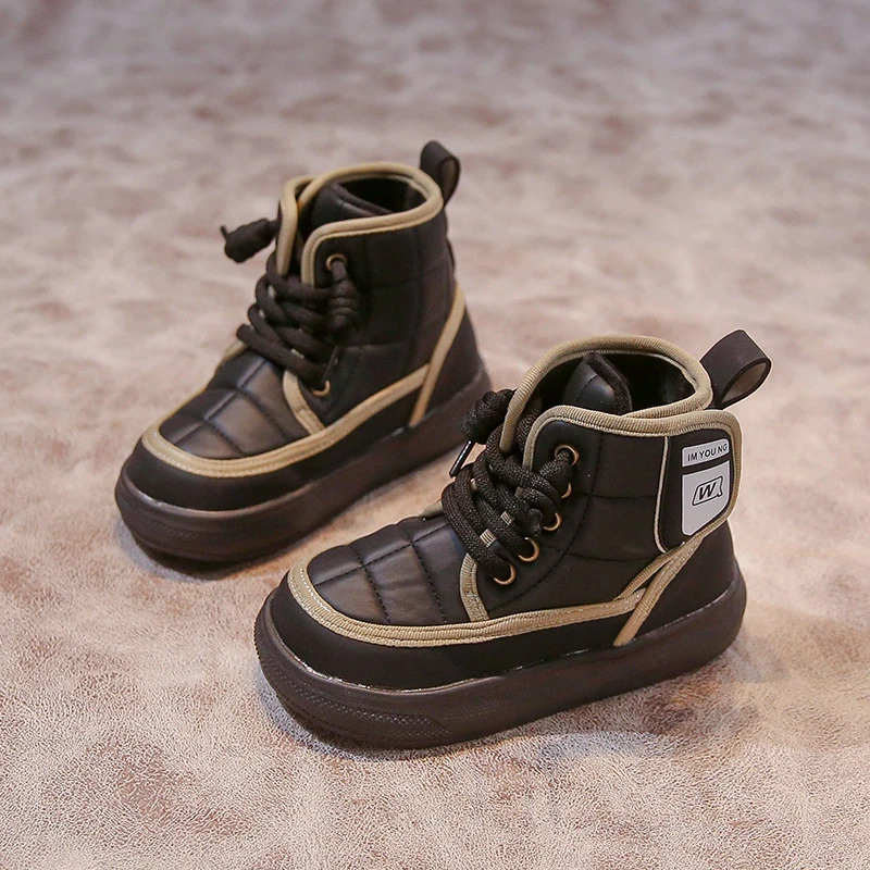 

Детские полусапожки, замшевые теплые гибкие детские модные ботинки с мягкой подошвой, новинка зимы 2025, ботильоны для мальчиков и девочек, мягкие мягкие ботильоны с круглым носком