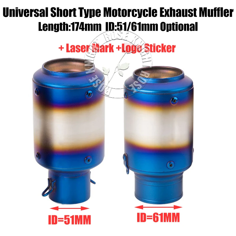 

51mm 61mm Universal Motorcycle Exhaust Muffler Escape With DB Killer For Z1000 R1 MT10 S1000R ETC AR Exhaust Modified Accessorie