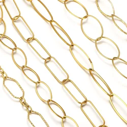 1m Stainless Steel DIY Chains Accessories Gold-plated Suitable for Making Necklaces Bracelets Jewelry Making Materials Wholesale