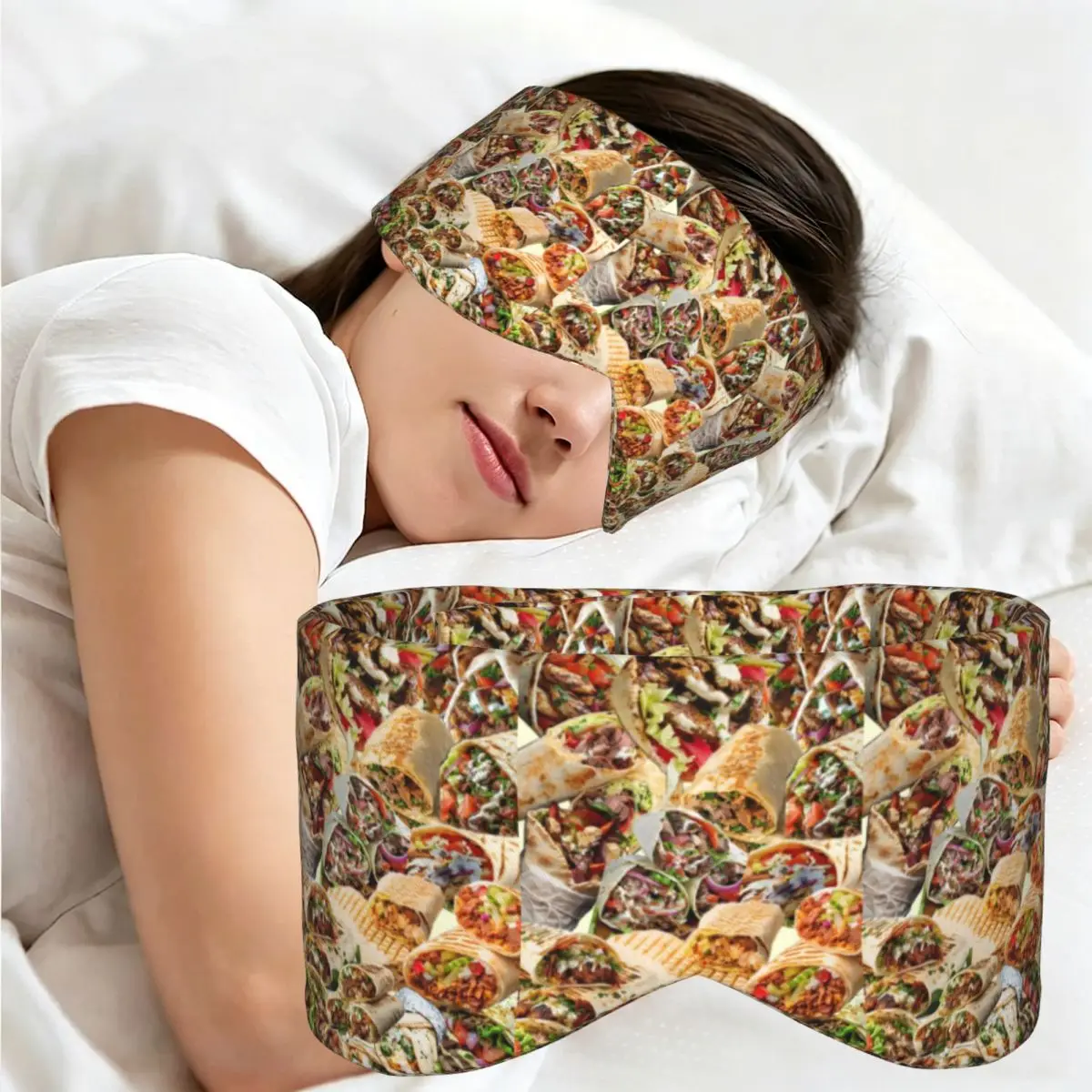 Kebab Fresh Ingredients sleep mask Light Blocking Portable Eye Cover for Girls Boys Home Sleeping Party Gift Eyeshade eyepatch