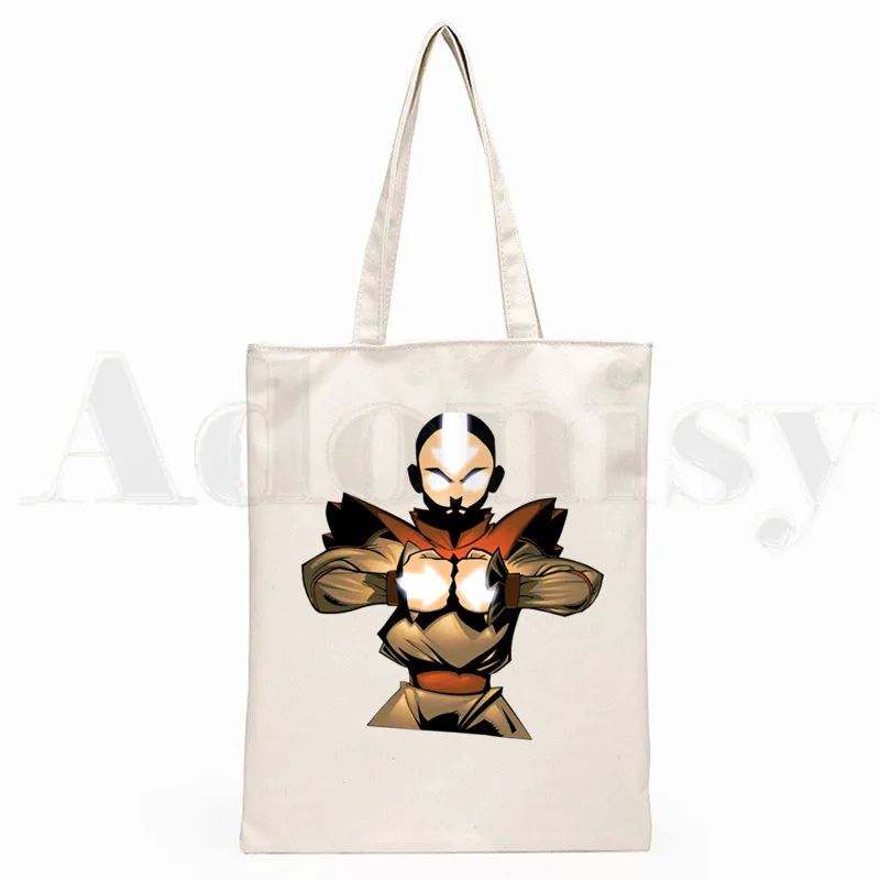 Avatar The Last airdobladora Aang y Appa Anime gráfico Hipster bolsas de compras con estampado de dibujos animados para niñas, moda informal, bolso de mano Pacakge