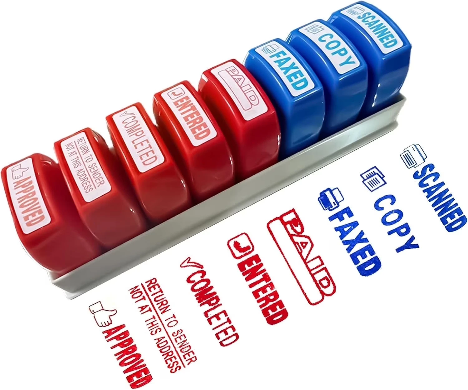 Office Stamp Set, includes 8 stamps for Approve, Paid, Completed, Copy, Fax, Scanned, Business Stamps, Information & Accounting view 3