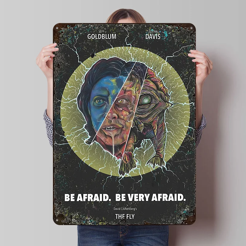 The Fly Film Blechposter Individuelle Wandkunst Vintage Metallschilder Retro Blechplakette für Raumdekoration Gaming Heimdekor-Artikel