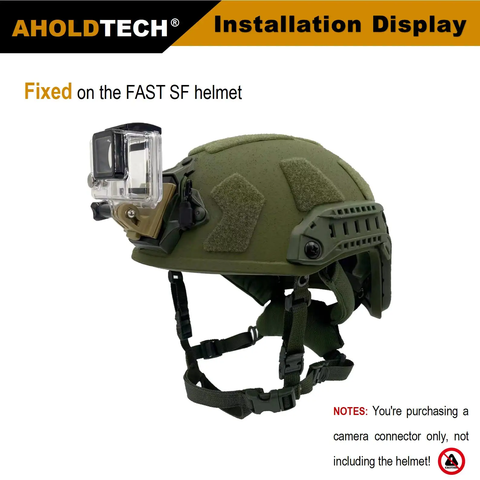 Aholdtech Ballistic Helmet NVG Mount Quick-release Connector for Gopro Hero Cameras and other Sports Cameras