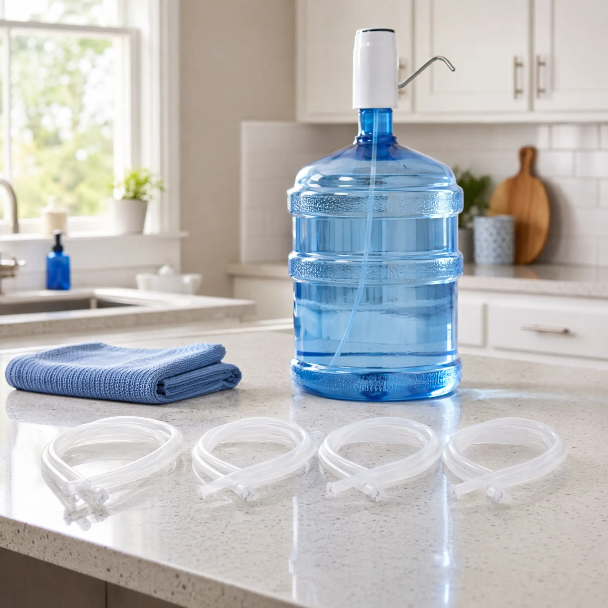 4Pcs Silicone Flexible Hose Scratch Resistant Water Dispenser Tubing Replacement Pipe for Electric Water Bottle Pumps