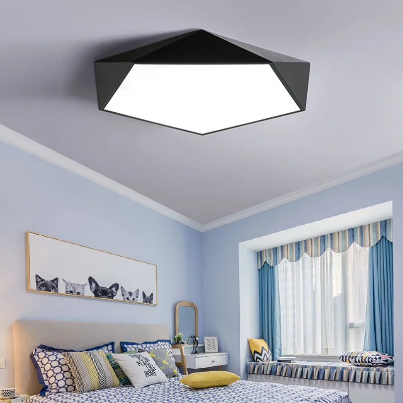 

Modern Nordic Geometric Creative Personalized LED Macaron Ceiling Light Balcony Children's Room Indoor Home Decoration Fixture