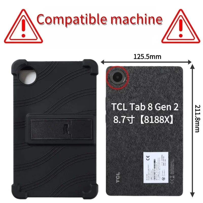 

Чехол для TCL Tab 8 Gen 2, 8,7 дюйма, 8188X, противоударный детский мягкий силиконовый чехол-подставка, защитный чехол для планшета