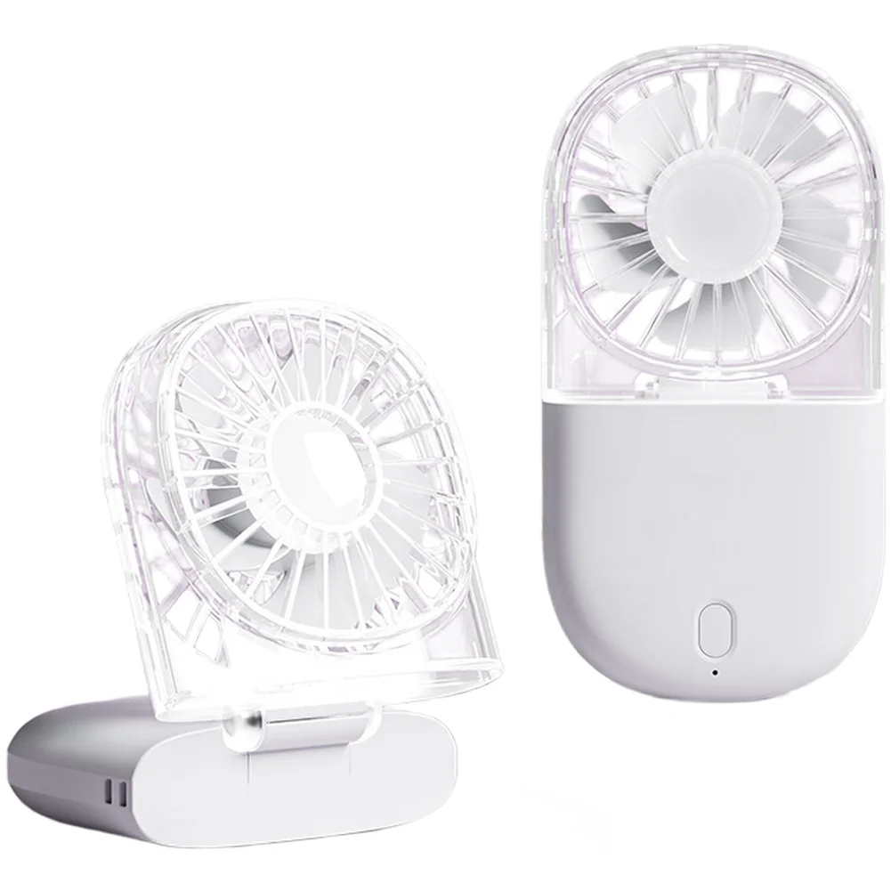 For MINI Foldable USB Neck Fan for Multi Position Use Handheld Desktop or Neck Hanging 3 Wind Levels 1200mAh Rechargeable