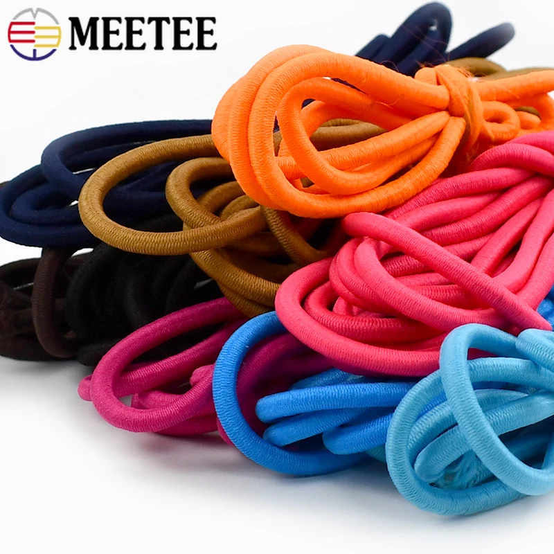 5/10Meters Meetee 5mm Elastic Ropes Round Rubber Bands Tent Kayak Baggage Cord DIY Garment Sewing Outdoor Projects AccessorIes