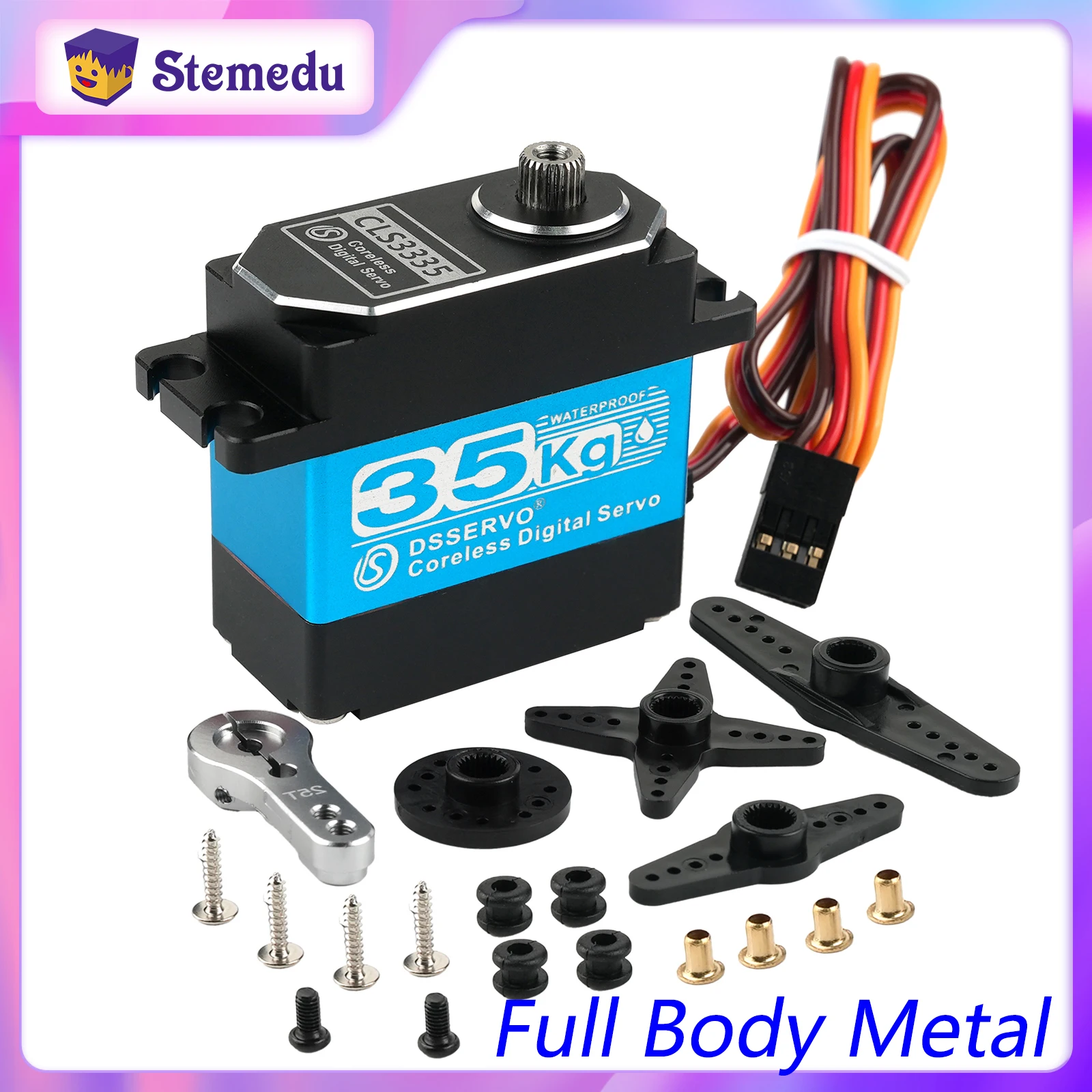 

DSservo 35KG CLS3335 8.4v High Torque Full CNC Metal Gear IP67 Waterproof Coreless Digital Servo for 1:8 1:10 Scale RC Car Robot
