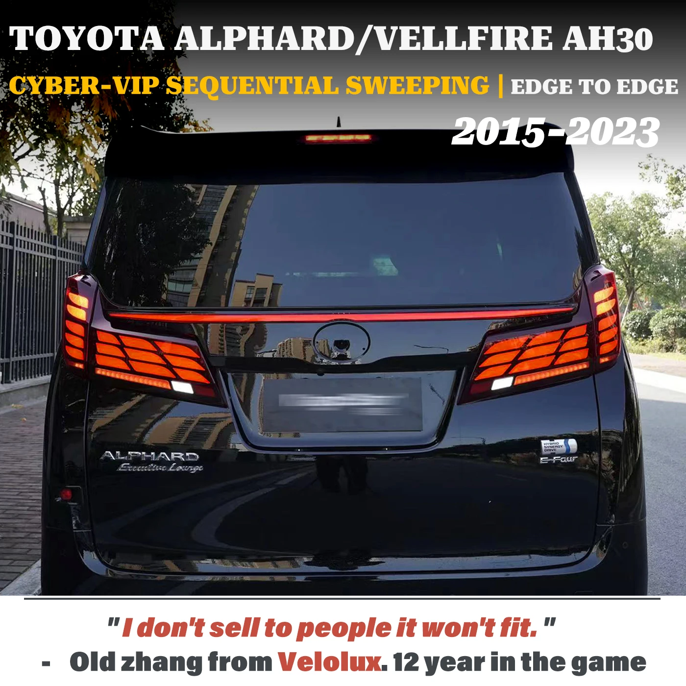 

Для Toyota Alphard Vellfire AH30 2015-2023: Светодиодные задние фонари в стиле Lexus JDM, полноразмерные, с динамической подсветкой
