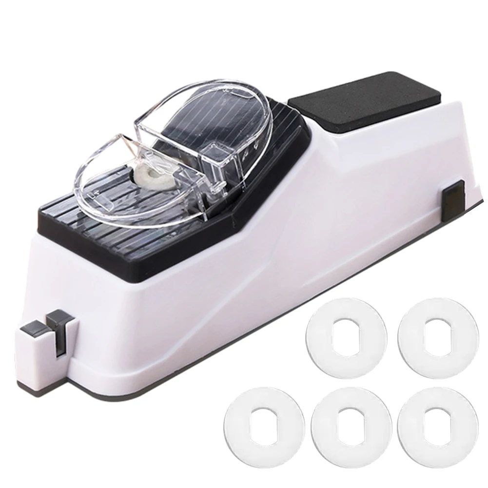 Electric Knife Sharpener Adjustable Kitchen Tool 5 Seconds Quick Sharpening Polishing with Protective Cover for Knives Scissors