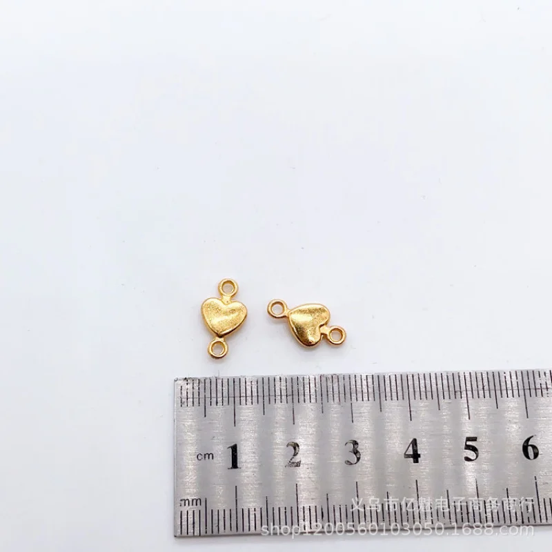 Factory Direct Sales 100Pieces DIY  Earrings Pendant Double Hanging Peach Heart Pendant Love Necklace Bracelet Jewelry