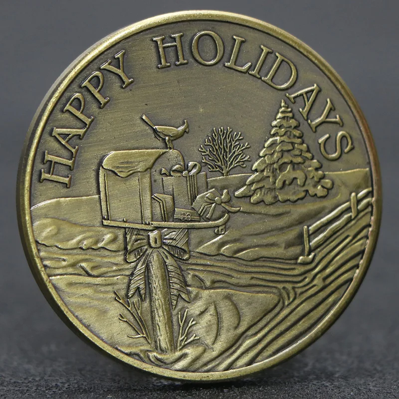 Moneda conmemorativa creativa de Navidad, moneda de deseos de Ángel de Año Nuevo, colección de medallas conmemorativas para Festival de Nochebuena