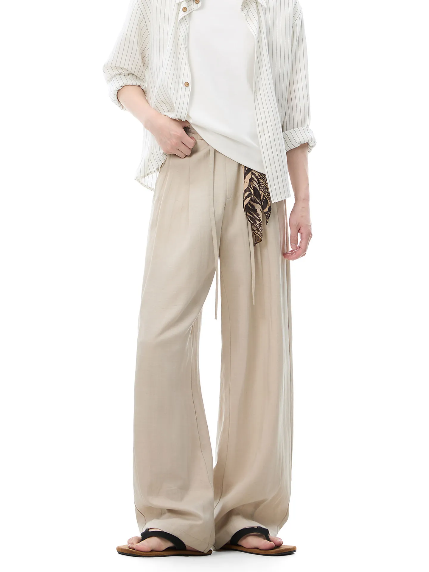 Dream Made Men's Summer Lightweight Linen  Casual Pants Breathable Comfortable Straight Leg Trousers for Commuting