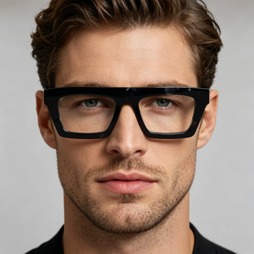 BETSION Men's Retro Rectangle Eyeglasses Frames Thick Acetate Full Rim Fashion Spectacle Trendy Tortoise Eyewear #6625