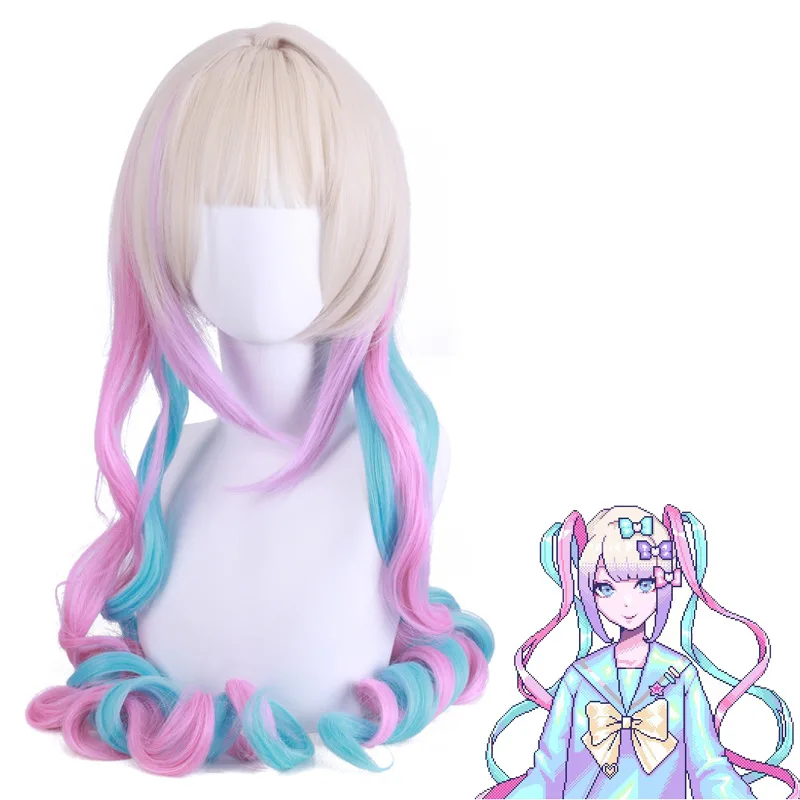 NEEDY GIRL OVERDOSE Cosplay Wig OMG Kawaii  Ame-chan Hair Long Curly Pigtails Adult Free Wig Cap Abyss KAngel Cosplay