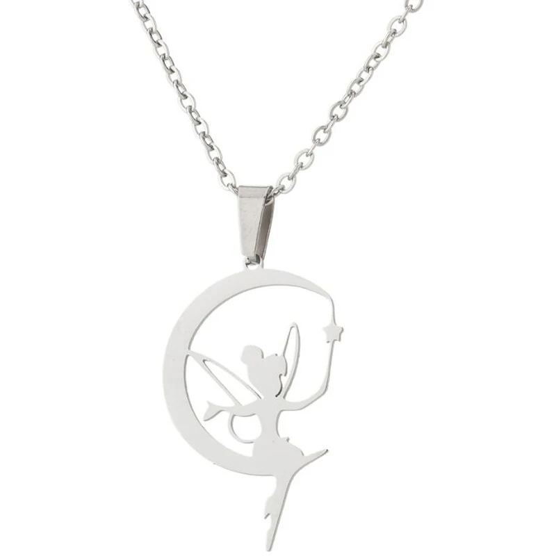 Mode femmes collier fleur fée elfe collier pour filles mignon ange ailes Cupidon colliers pendentifs bijoux de noël cadeau