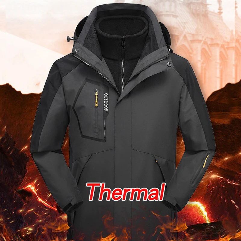 Nieuw winterskipak voor heren Waterdicht warm houden Sneeuw Fleece jas Broek Winddicht Outdoor Mountain Snowboard Campingbroek