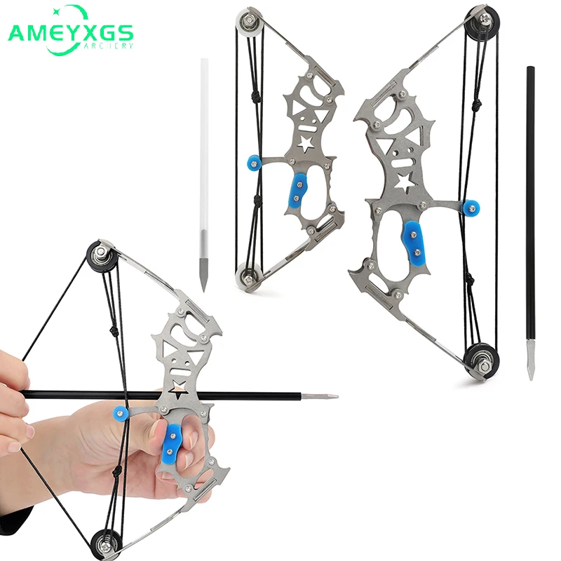 

Archery 5.9/7.5'' Compound Mini Bow with 4/12pcs Arrow Set 10/11.5lbs 316 Stainless Steel Toy for Hunting Shooting Accessories