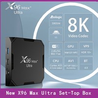 New X96 Max Plus Ultra Top Box Android 11 Amlogic S905X4 AV1 8K Dual Wifi 100M Android 11 Media Player 4GB 32GB 64GB Set TV Box