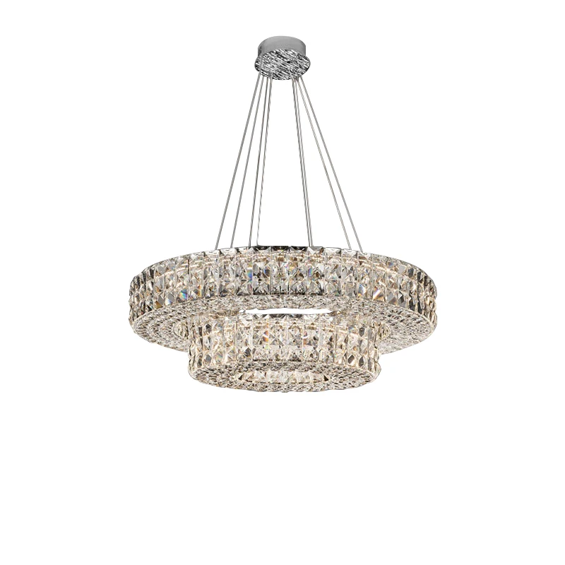 

Led Dimmable Luxury Crystal Pendant Lights Big, Modern Round Pendant Lamp for Villa Duplex Home Renovate Light Fixture Vintage