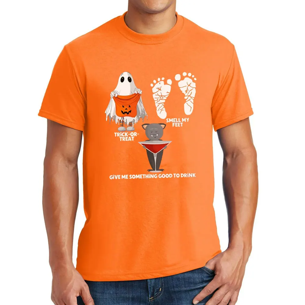 Comfort Colors Halloween T-shirt Unisex Cotton Graphic Tee Trick-or-Treat Halloween Party Shirt Women's & Men's Cocktail Tops