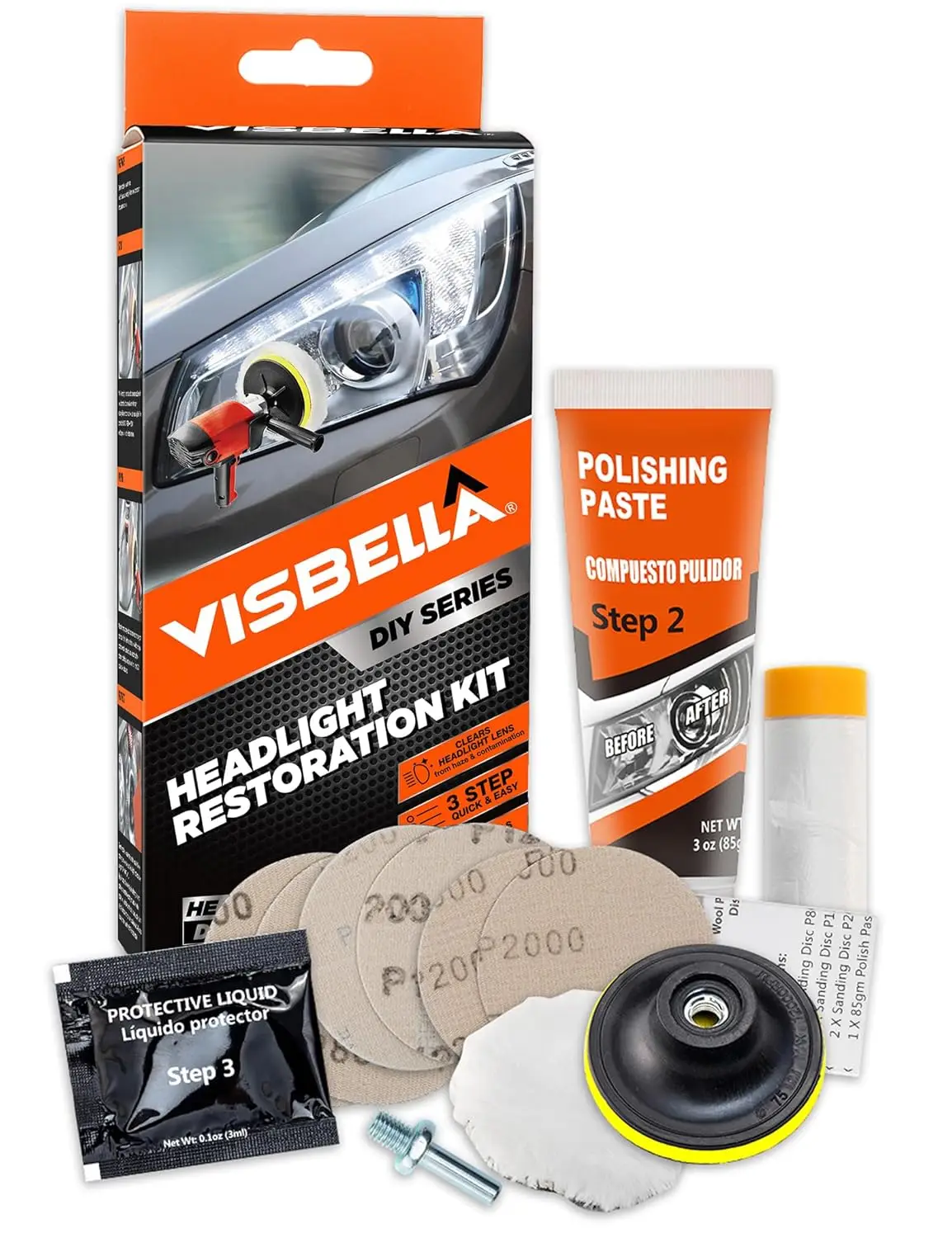 Arrival DIY Headlight Restoration Kit, Cleaning and Polishing, Car Headlight Repair and Cleaning Kit, Cleaning Paste