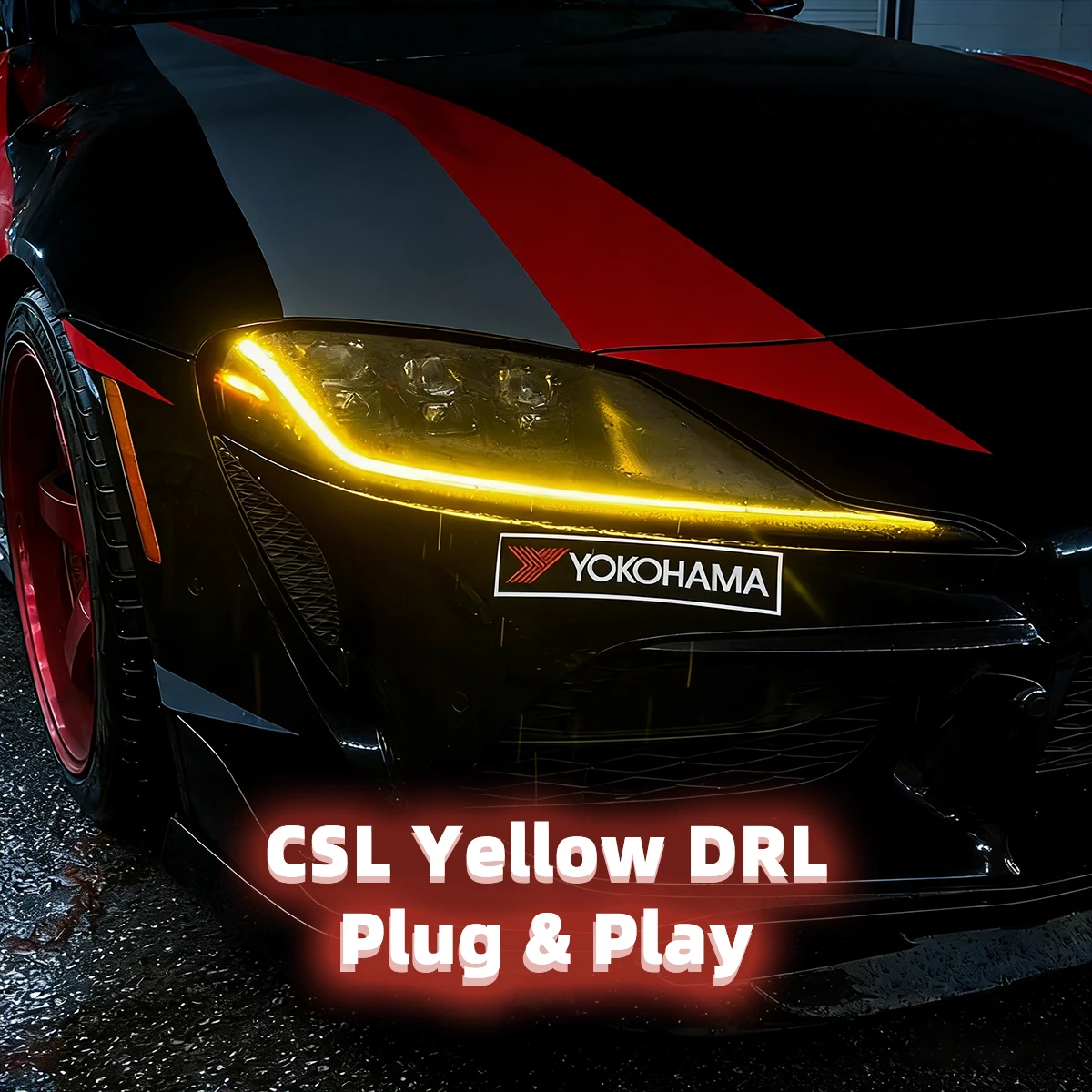 

For Toyota Supra 2018-Up CSL Yellow LED DRL Module Plug and Play OEM Fit Daytime Running Light