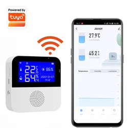 Tuya Smart WIFI Temperature and Humidity Sensor Data Real-time Update with LCD Display Support Alexa Google Assistant Smart life