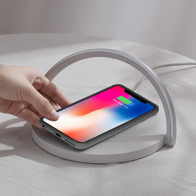 Wireless Charger Fast 10W Qi Charging Stand Dock Station Wireless Charging Stand For iPhone 13 12 11 XS XR X Night Lamp Charger