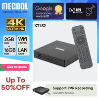 MECOOL KT1 TV Receiver 4K Satellite Decoder Amlogic S905X4 Netflixs Android TV 10 DVB-S2 Google Italy Spanish TV BOX