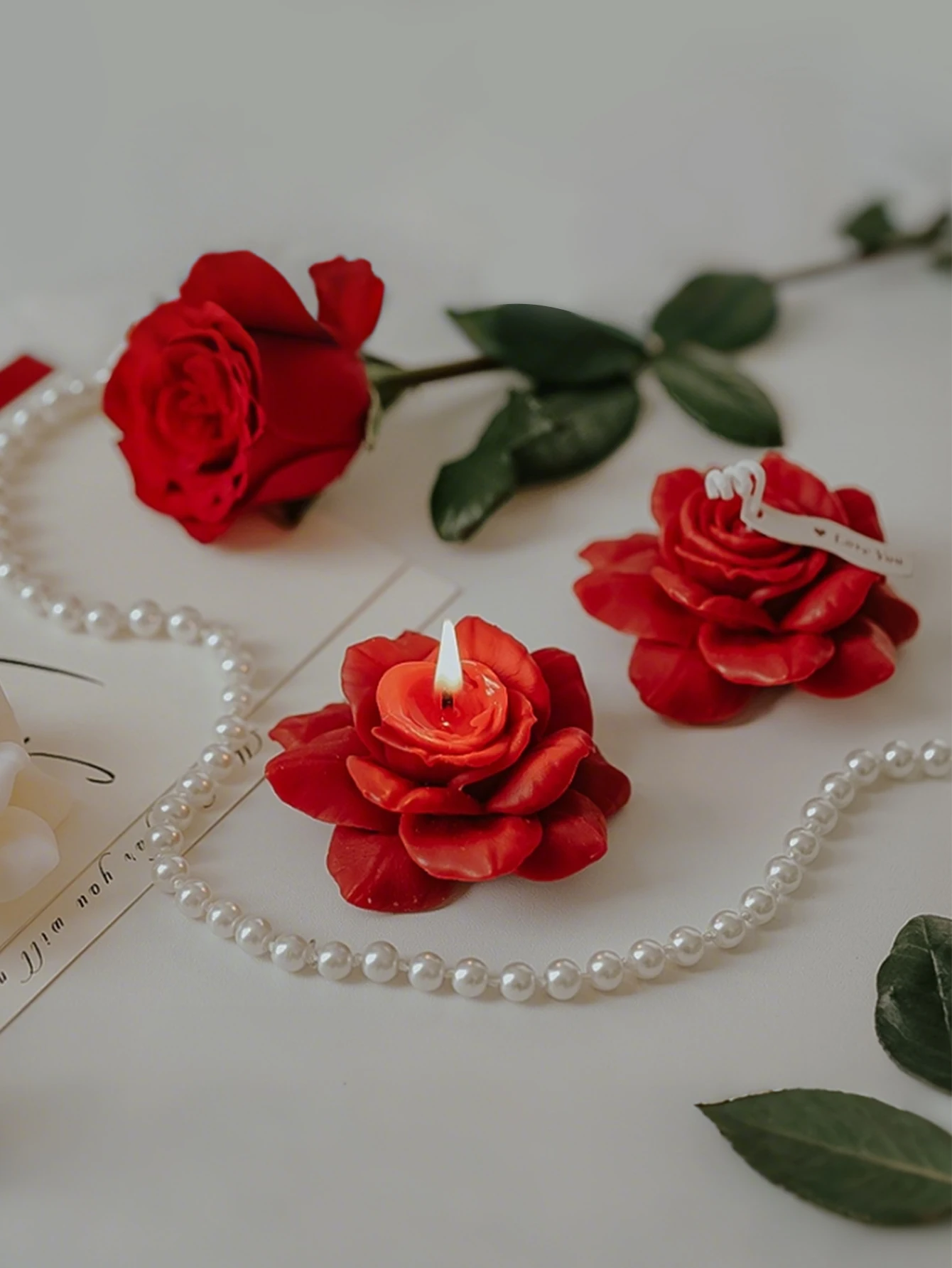 1 Stück, Duftkerze mit Rosenduft, Duftkerze in Blumenform, geeignet für Anlässe wie Hochzeiten, Feste, Cand