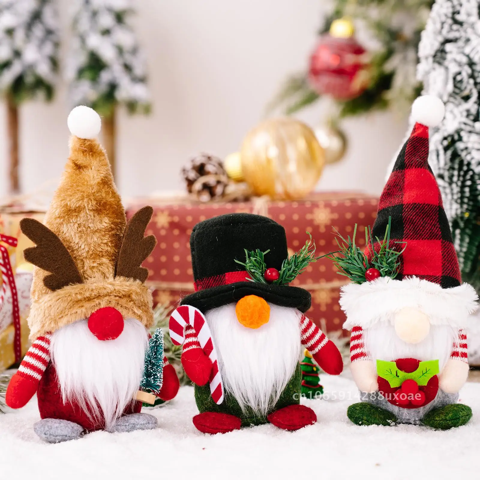 

Christmas Decorations Old Man Snowman Deer Standing Doll Ornaments Holiday Desktop Ornaments