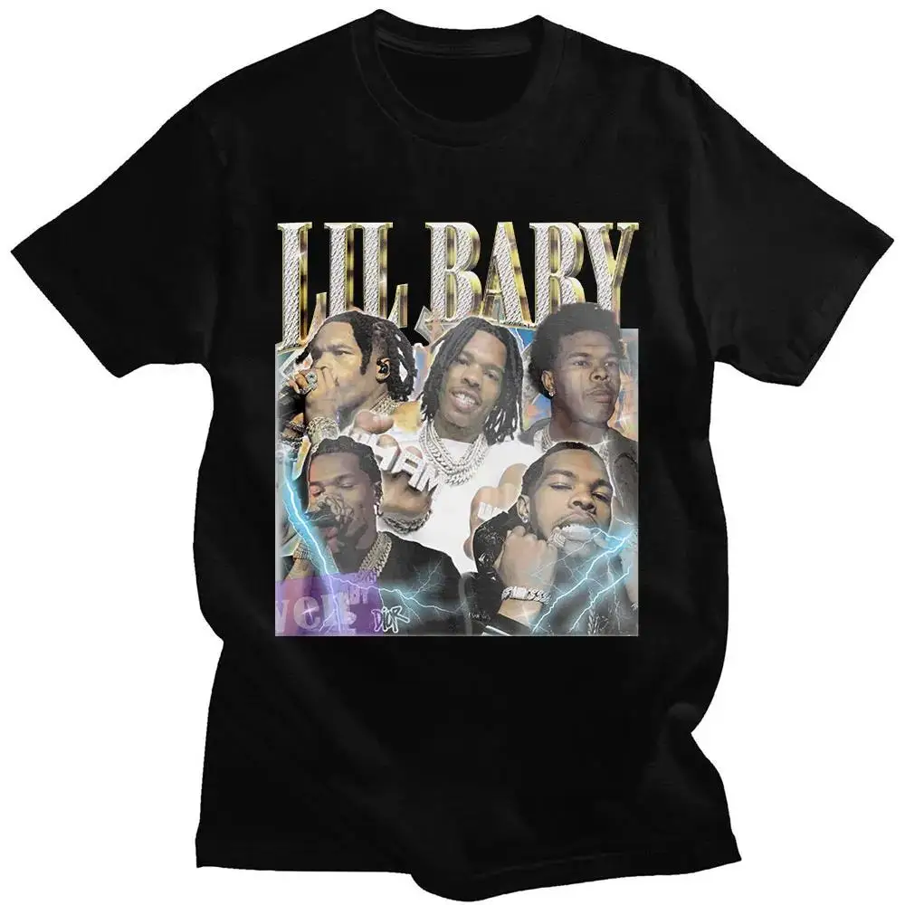 Hip Hop Rapper Lil Baby Graphic Print T Shirt Fashion Casual Crew Neck Short Sleeve Plus Size T Shirt Women