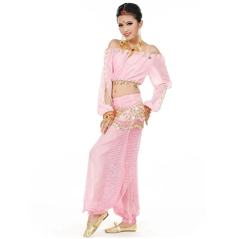 Zestaw stroju do tańca brzucha w stylu arabskim i indyjskim dla kobiet, szlachetna księżniczka, Bollywood, Jasmine, cosplay, festiwal, występ sceniczny, rave, odzież taneczna