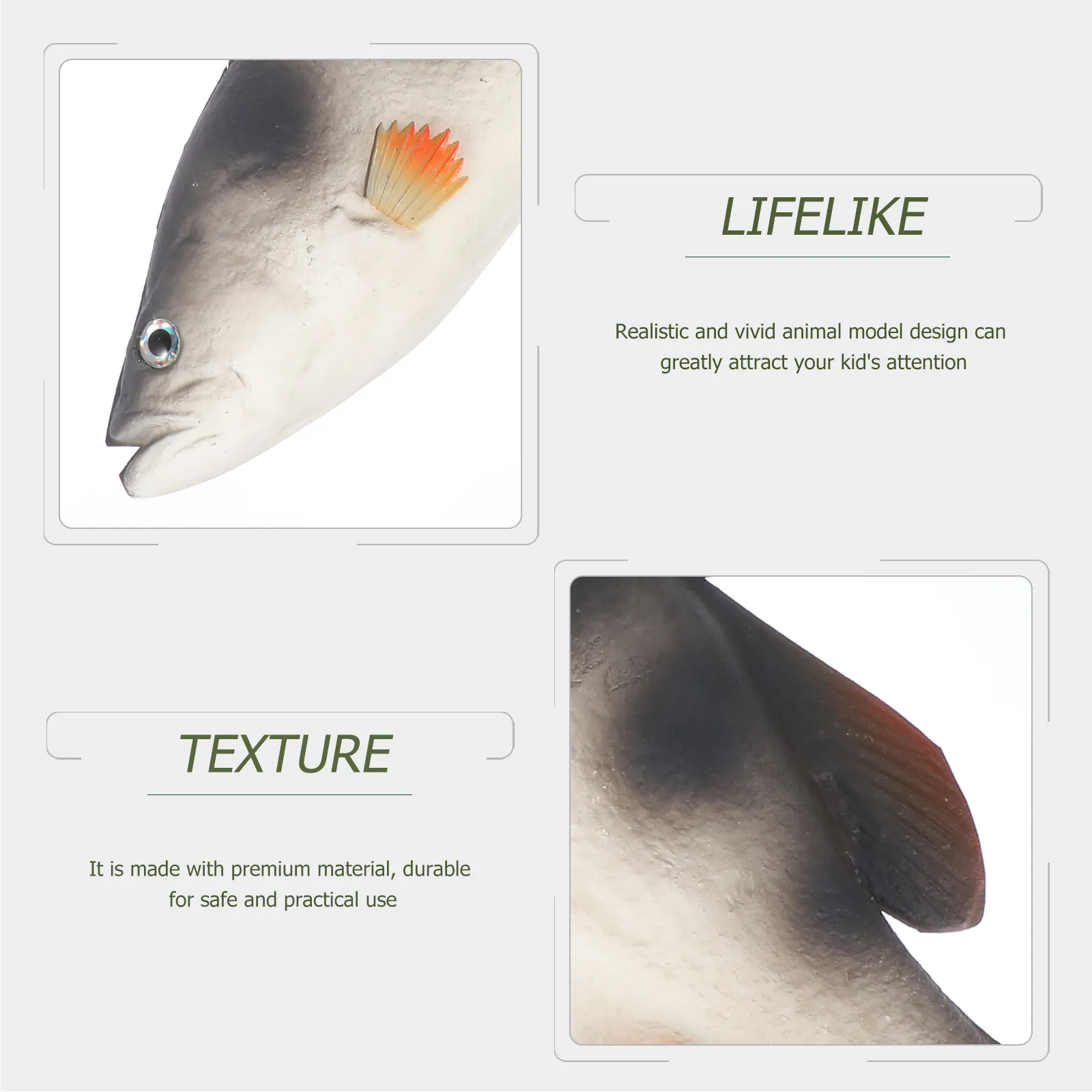 

1Pcs Simulation Fish Realistic Lifelike Artificial Fish Decoration Educational Kids Plaything Home Desktop Ornament