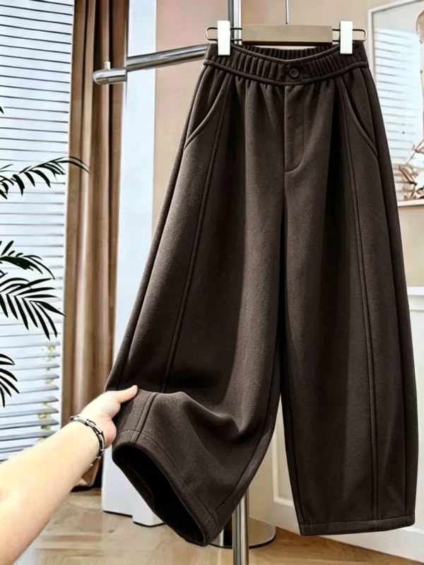 Korean Style Big Size Balloon Pants High Waist Wide Leg Casual Trousers Nine Points Trendy Drawstring Knife  Pants