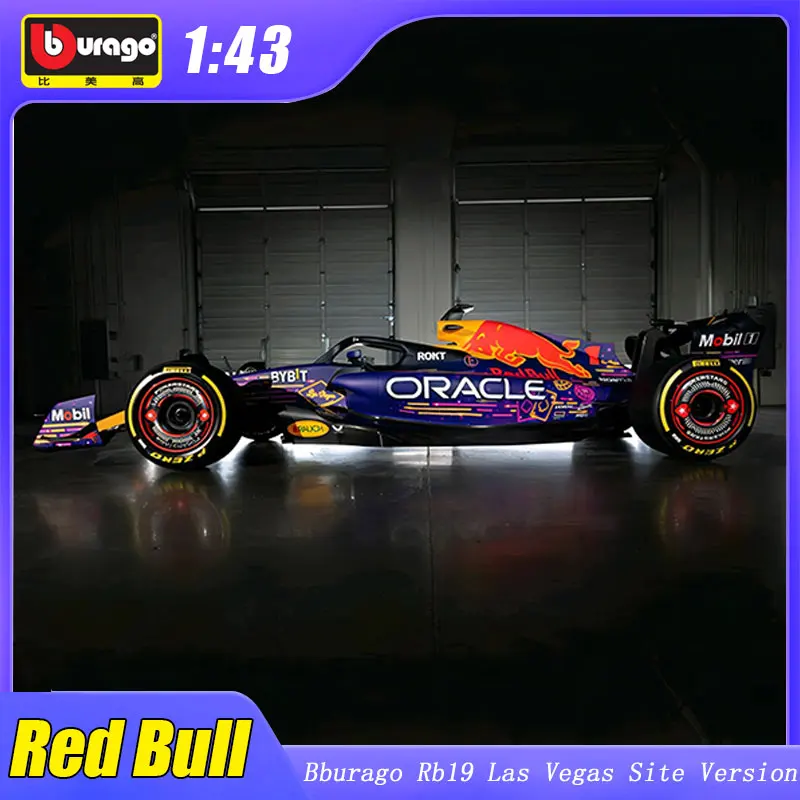 Bburago F1 Red Bull RB19, modelo de coche de carreras de Las Vegas, aleación fundida a presión, vehículo de lujo, juguetes, adornos de coche, regalos para niños, 1:43