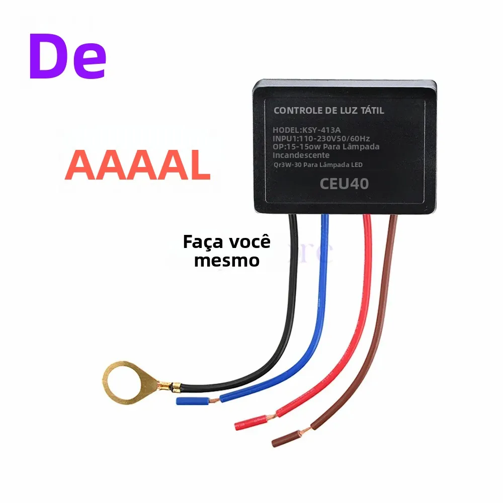 Módulo de Controle de Dimmer para Lâmpada de Mesa com Interruptor Táctil AC110-230V, Compatível com Lâmpadas Incandescentes e LED