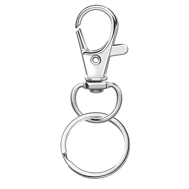 AT19-Key Chain Clip Hooks 100PCS Swivel Clasps Lanyard Snap Hooks With Key Rings Lobster Claw For Keychains Jewelry