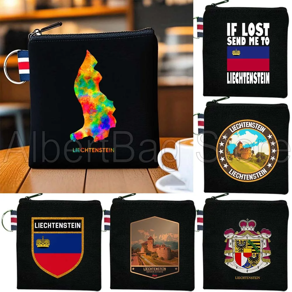 

Vaduz Liechtenstein Flag Map Travel Gifts Canvas Bags Key Coin Purse Small Cotton Bag Storage Card Wallets Holders Zipper Pouch