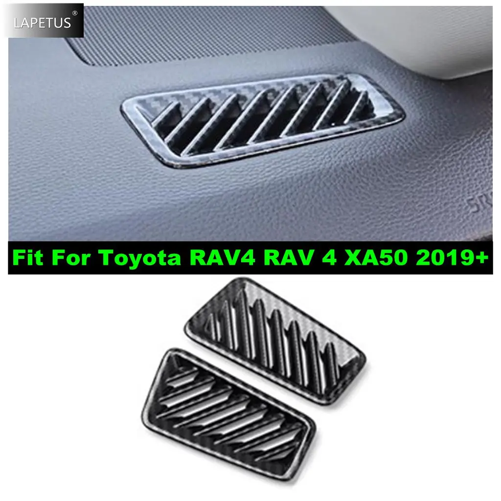 ABS Carbon Fiber Style Air Conditioner Vent Outlet decorative Cover Trim For Toyota RAV4 RAV 4 XA50 2019 - 2023 Car Accessories