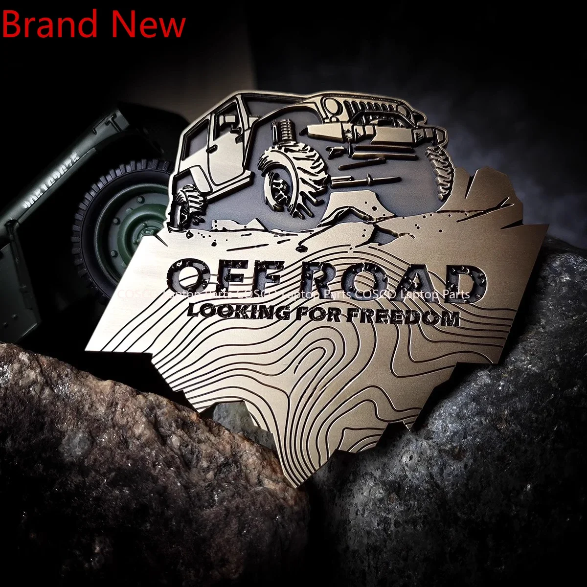 

For Jeep Wrangler Off-road Vehicle Pure Copper Three-dimensional Metal Car Logo, Side Logo, Rear Logo Car Sticker