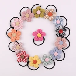 14Piece/lot Cute Sweet Flower Elastic Hair Bands For Girls Corduroy Rubber Band Hair Ropes Ponytail Holder Kids Hair Accessories